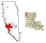 Bossier Parish Louisiana Incorporated and Unincorporated areas Bossier City Highlighted